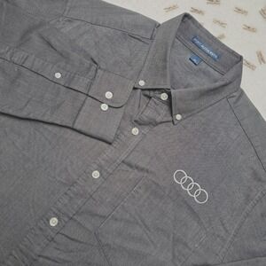 Port Authority Audi Logo Gray Long Sleeve Button Down Shirt Mens Medium